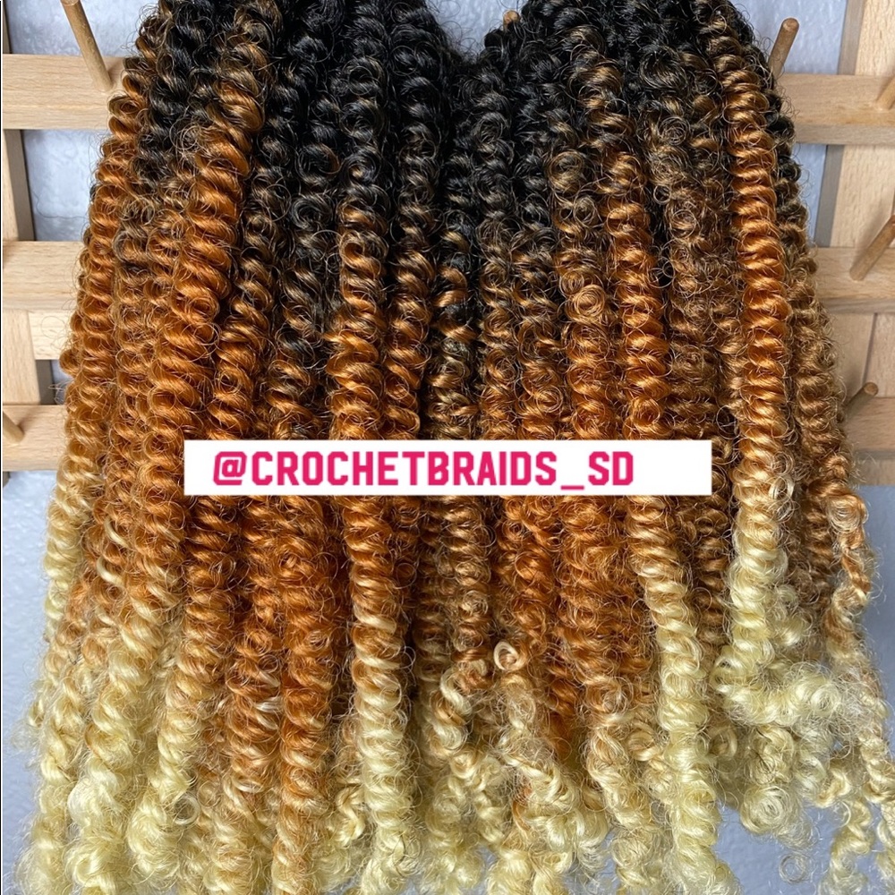 Hair extension crochet spring twist